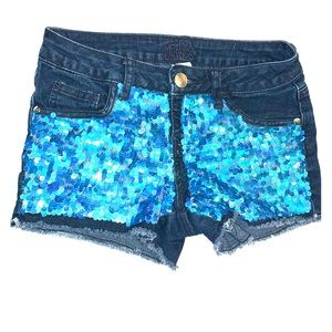 Girls Justice Sequin Jean shorts